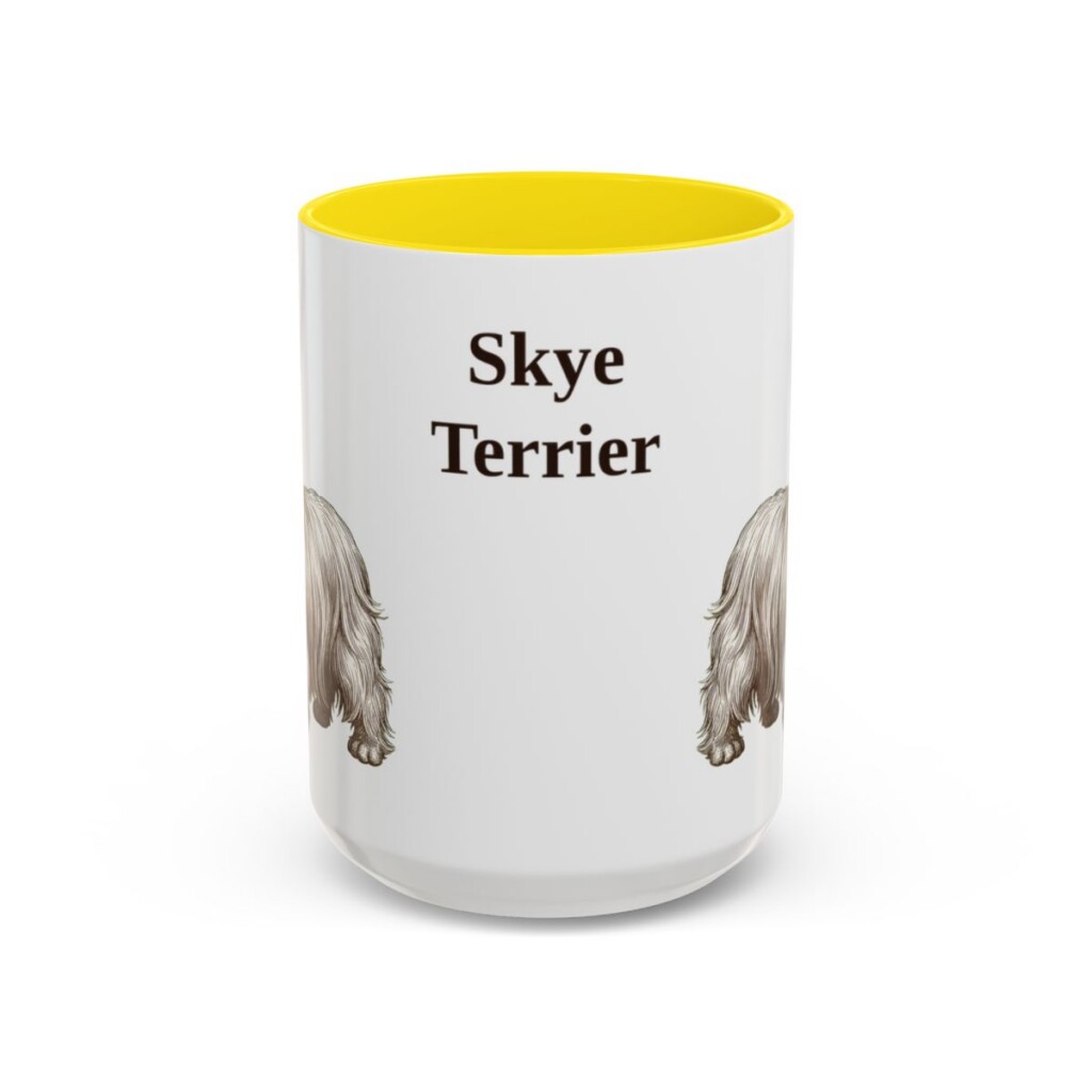 15oz Skye Terrier Mug, Yellow, front view