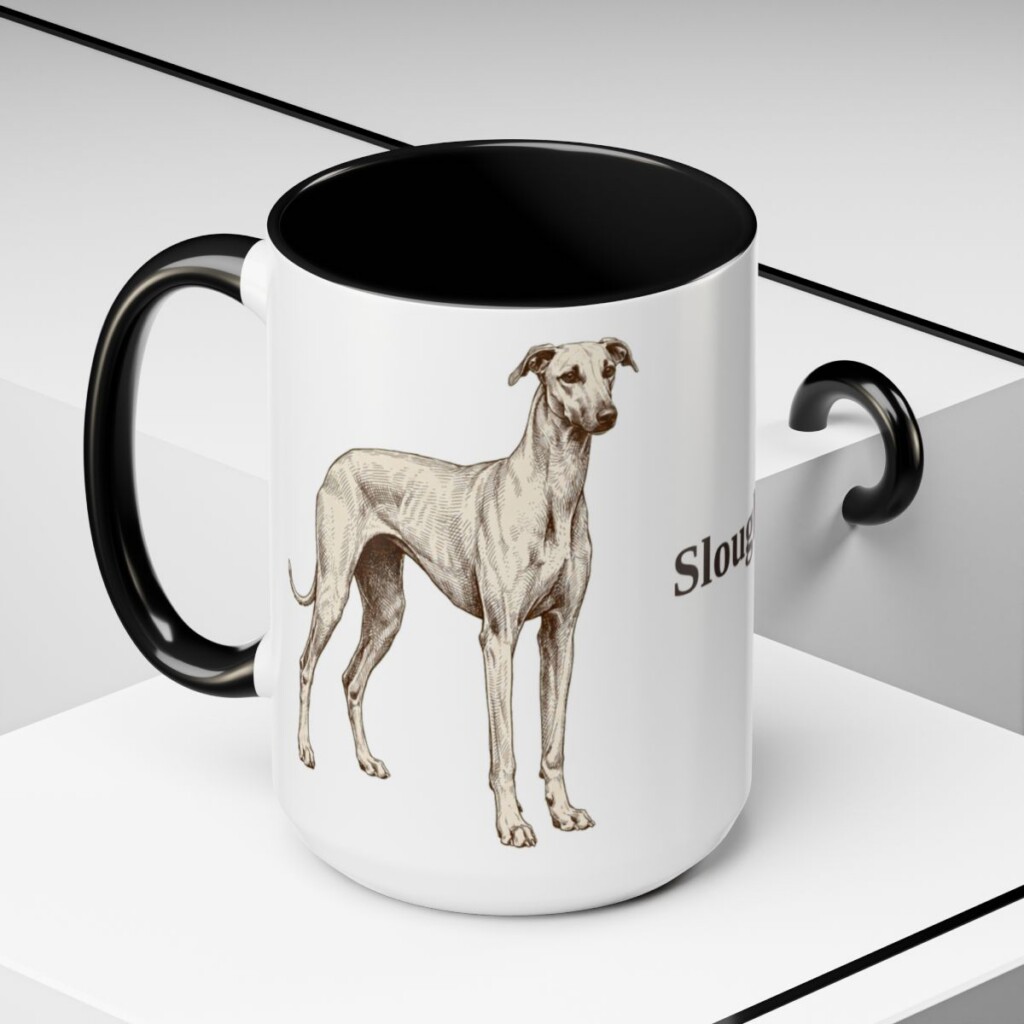 15oz Sloughi Mug, Black, lifestyle photo