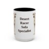 15oz Funny Sloughi Mug, Black, front view