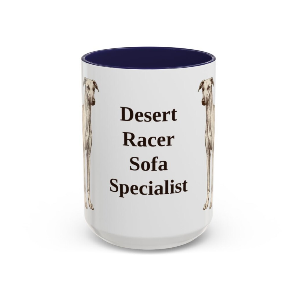 15oz Funny Sloughi Mug, Navy, front view