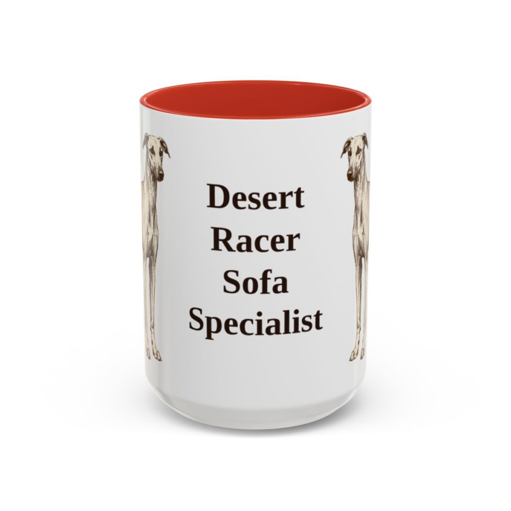 15oz Funny Sloughi Mug, Red, front view