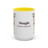 15oz Sloughi Latin Mug, Yellow, front view