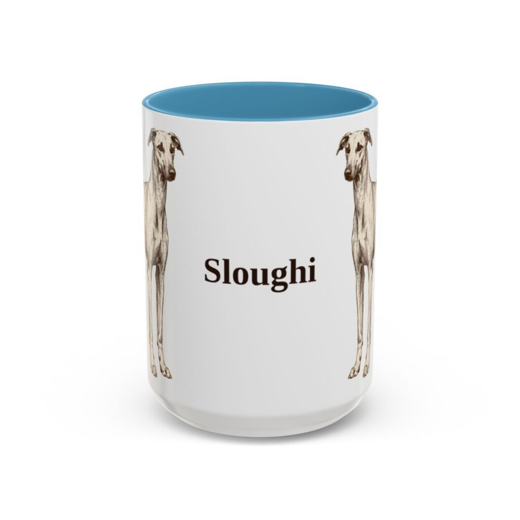 15oz Sloughi Mug, Light Blue, front view