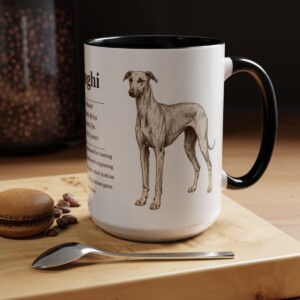 15oz Sloughi Mug, Black, lifestyle photo