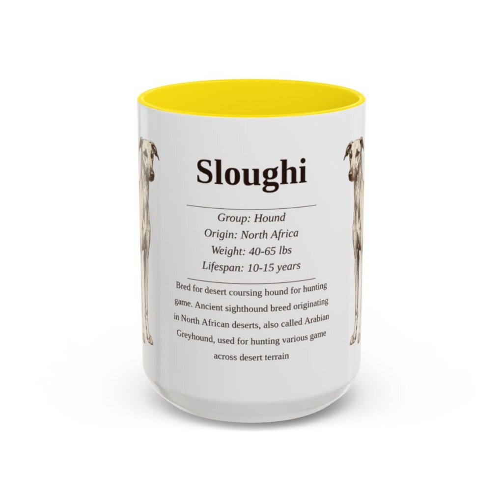 15oz Sloughi Mug, Yellow, front view