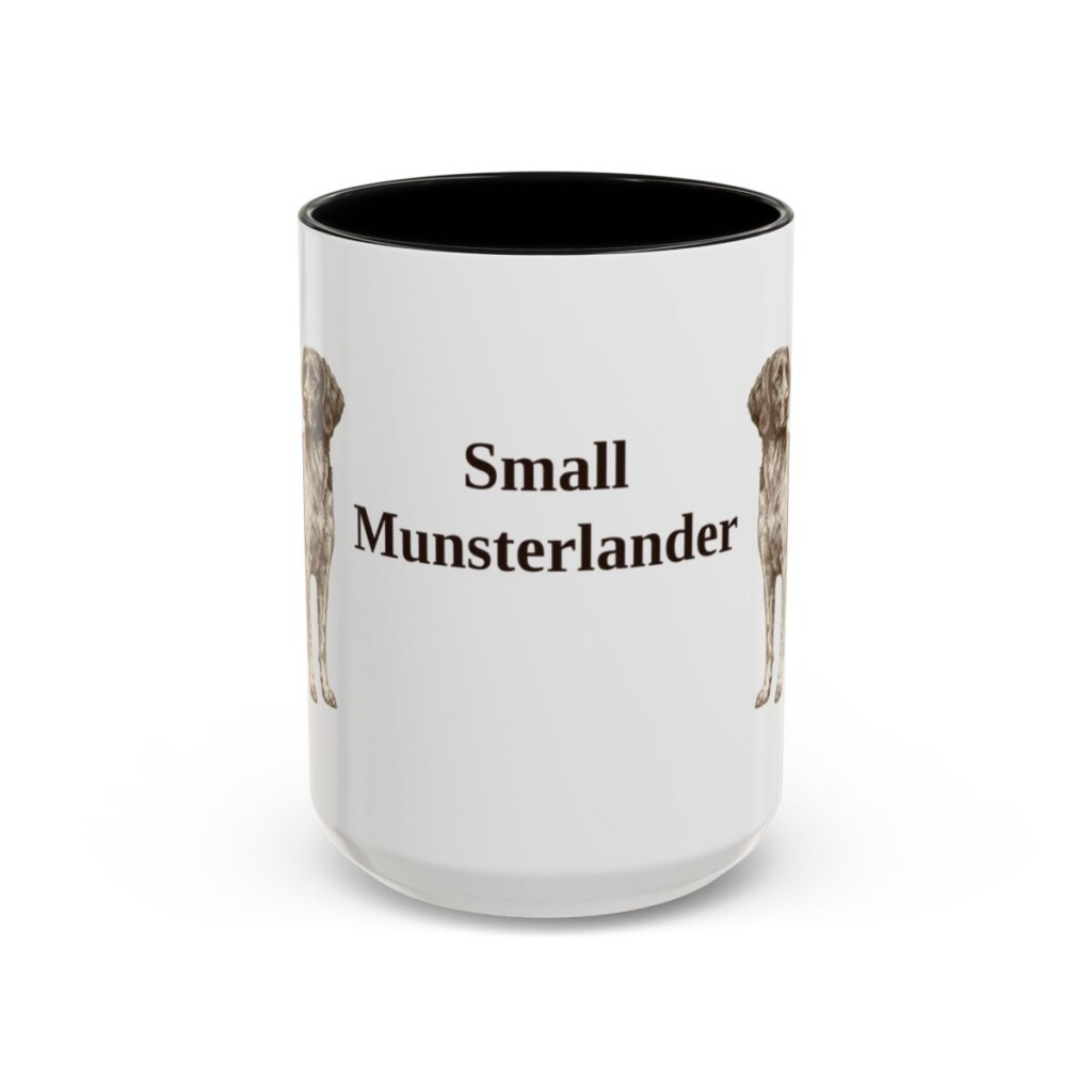 15oz Small Munsterlander Mug, Black, front view