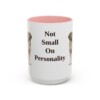 15oz Funny Small Munsterlander Mug, Pink, front view