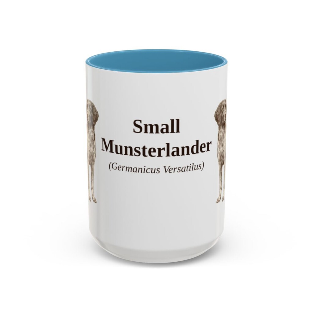 15oz-small-munsterlander-mug-latin-light-blue 15oz Small Munsterlander Latin Mug, Light Blue, front view