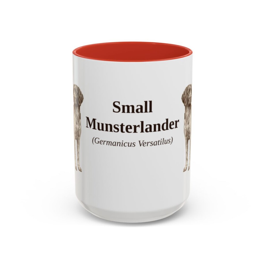 15oz-small-munsterlander-mug-latin-red 15oz Small Munsterlander Latin Mug, Red, front view