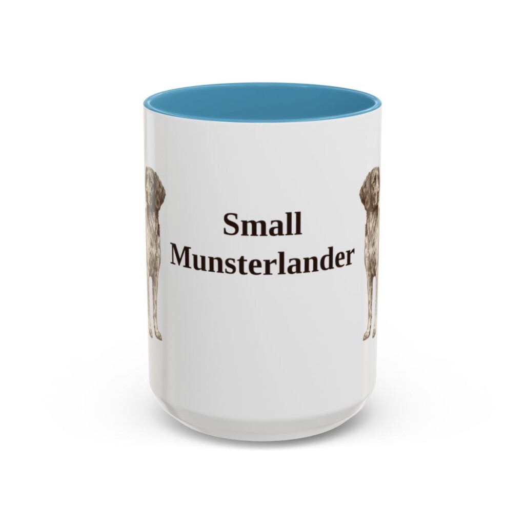 15oz Small Munsterlander Mug, Light Blue, front view