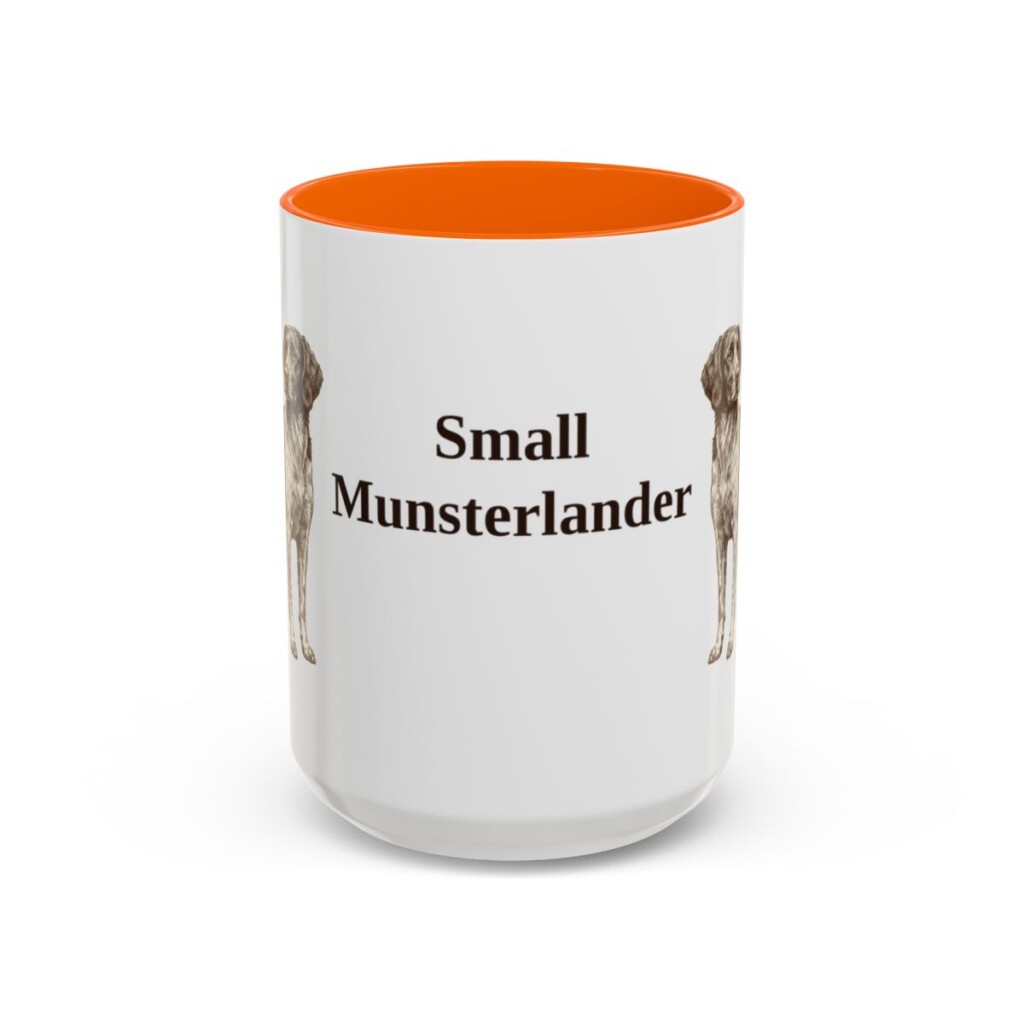 15oz Small Munsterlander Mug, Orange, front view
