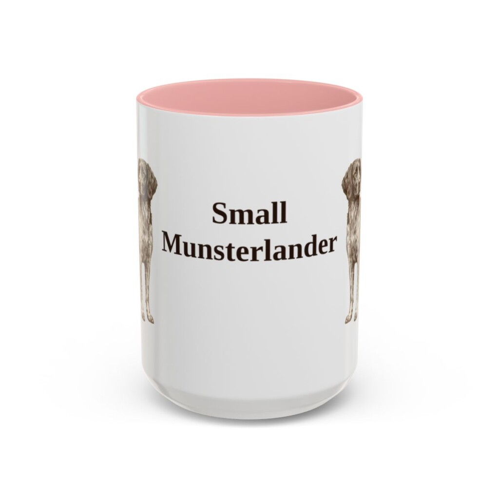 15oz Small Munsterlander Mug, Pink, front view