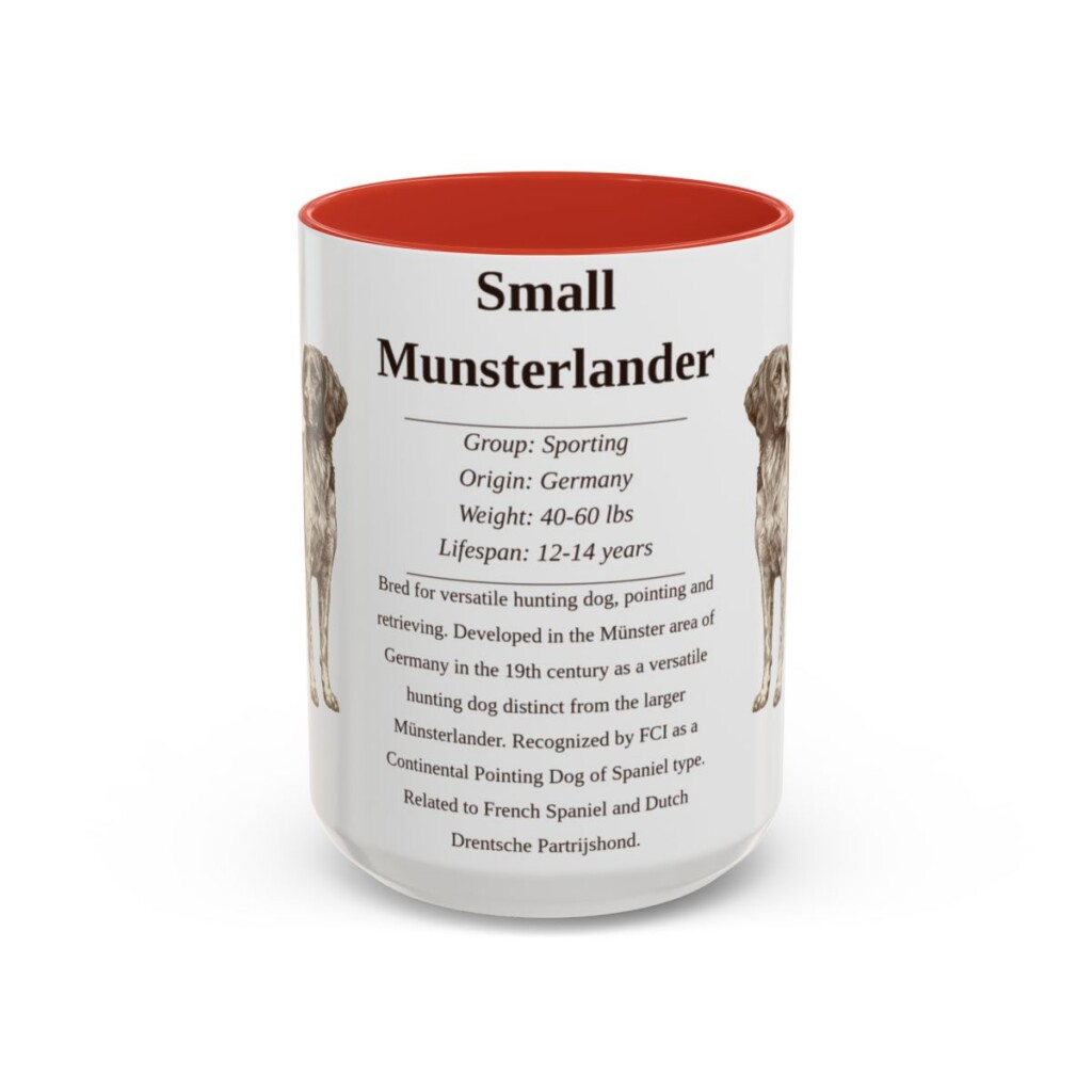 15oz Small Munsterlander Mug, Red, front view