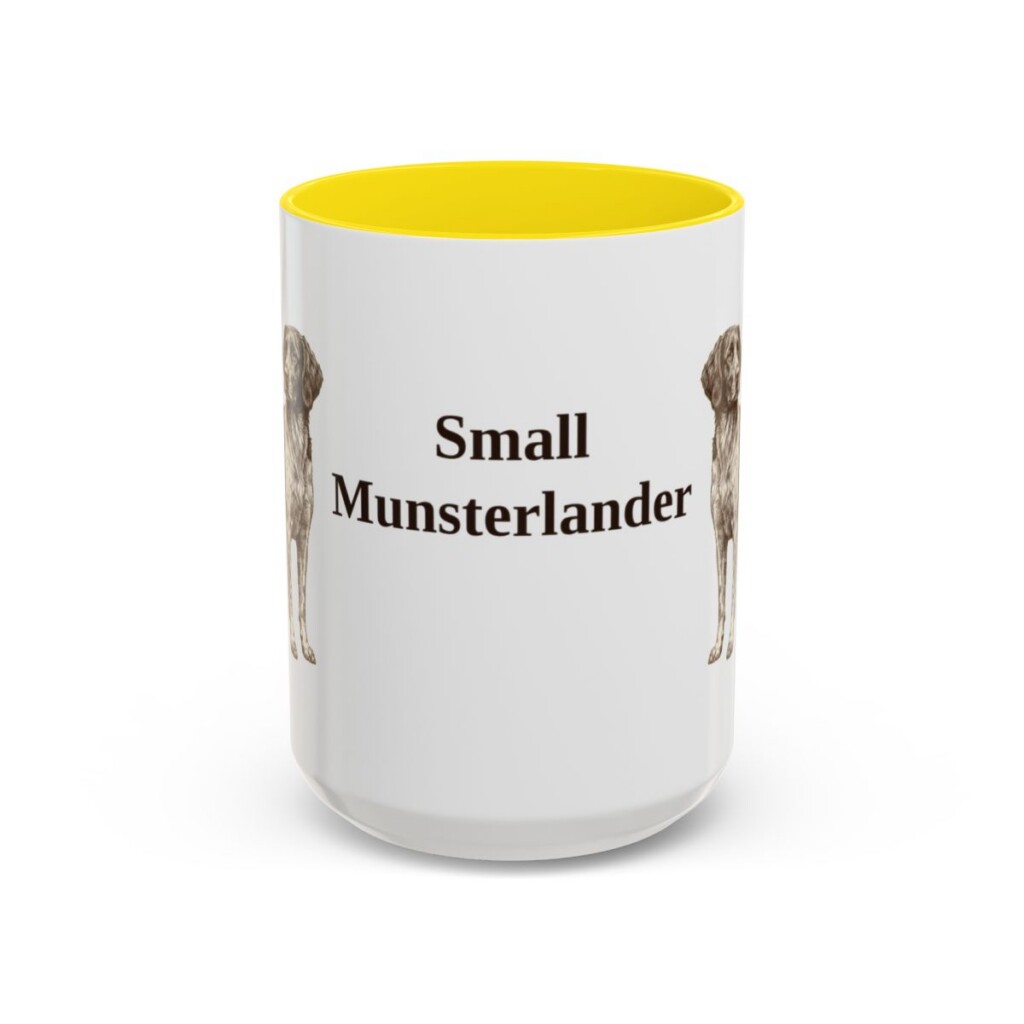15oz Small Munsterlander Mug, Yellow, front view