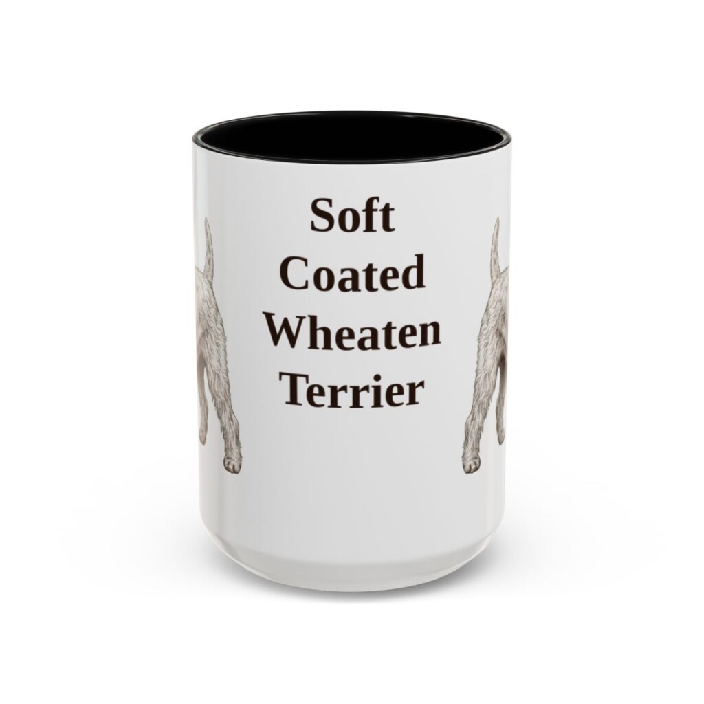 15oz-soft-coated-wheaten-terrier-mug-black-front 15oz Soft Coated Wheaten Terrier Mug, Black, front view