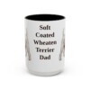 15oz Soft Coated Wheaten Terrier Dog Dad Mug, Black, front view