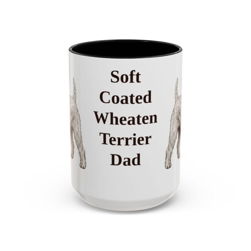 15oz Soft Coated Wheaten Terrier Dog Dad Mug, Black, front view