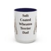 15oz Soft Coated Wheaten Terrier Dog Dad Mug, Navy, front view
