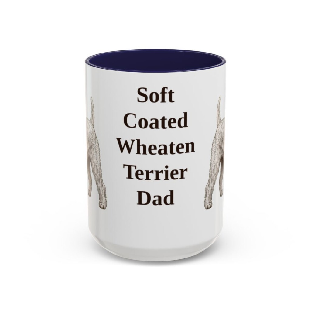 15oz Soft Coated Wheaten Terrier Dog Dad Mug, Navy, front view
