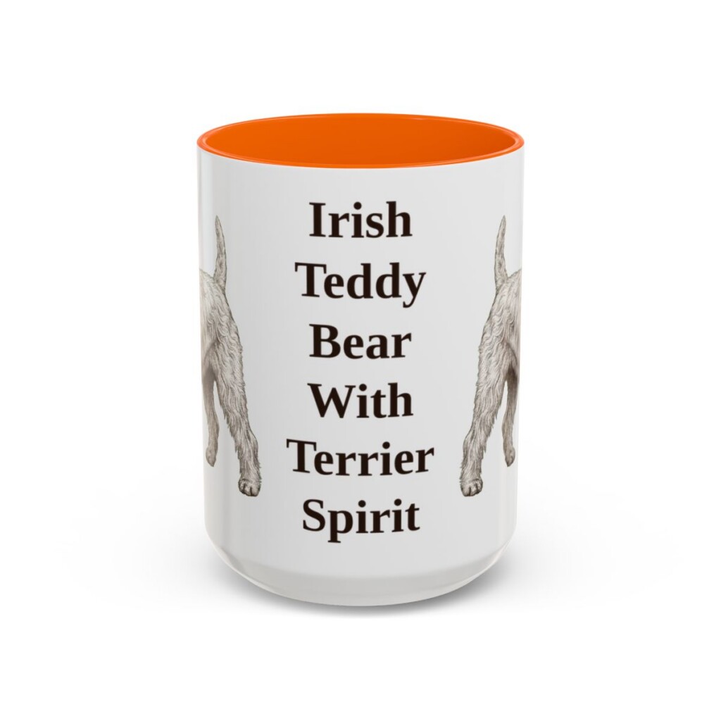 15oz-soft-coated-wheaten-terrier-mug-humor-orange 15oz Funny Soft Coated Wheaten Terrier Mug, Orange, front view