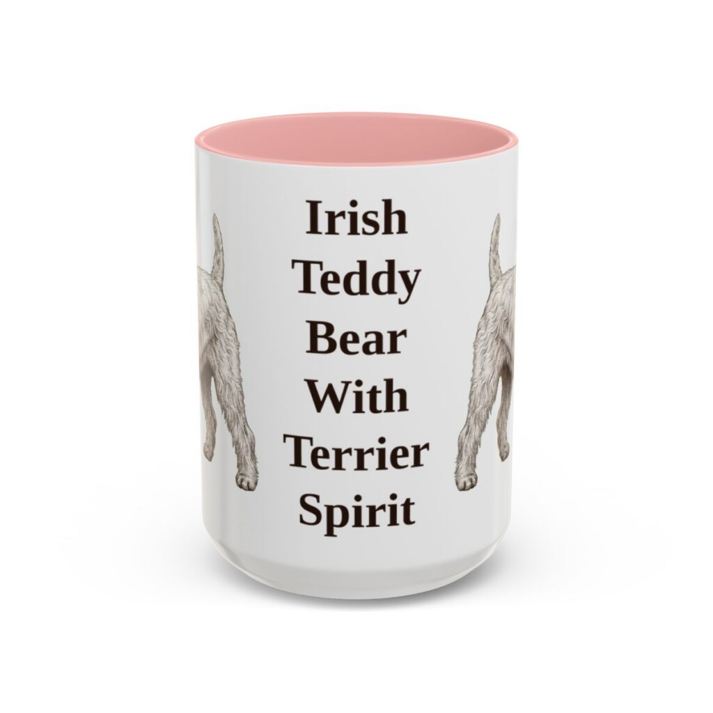 15oz-soft-coated-wheaten-terrier-mug-humor-pink 15oz Funny Soft Coated Wheaten Terrier Mug, Pink, front view
