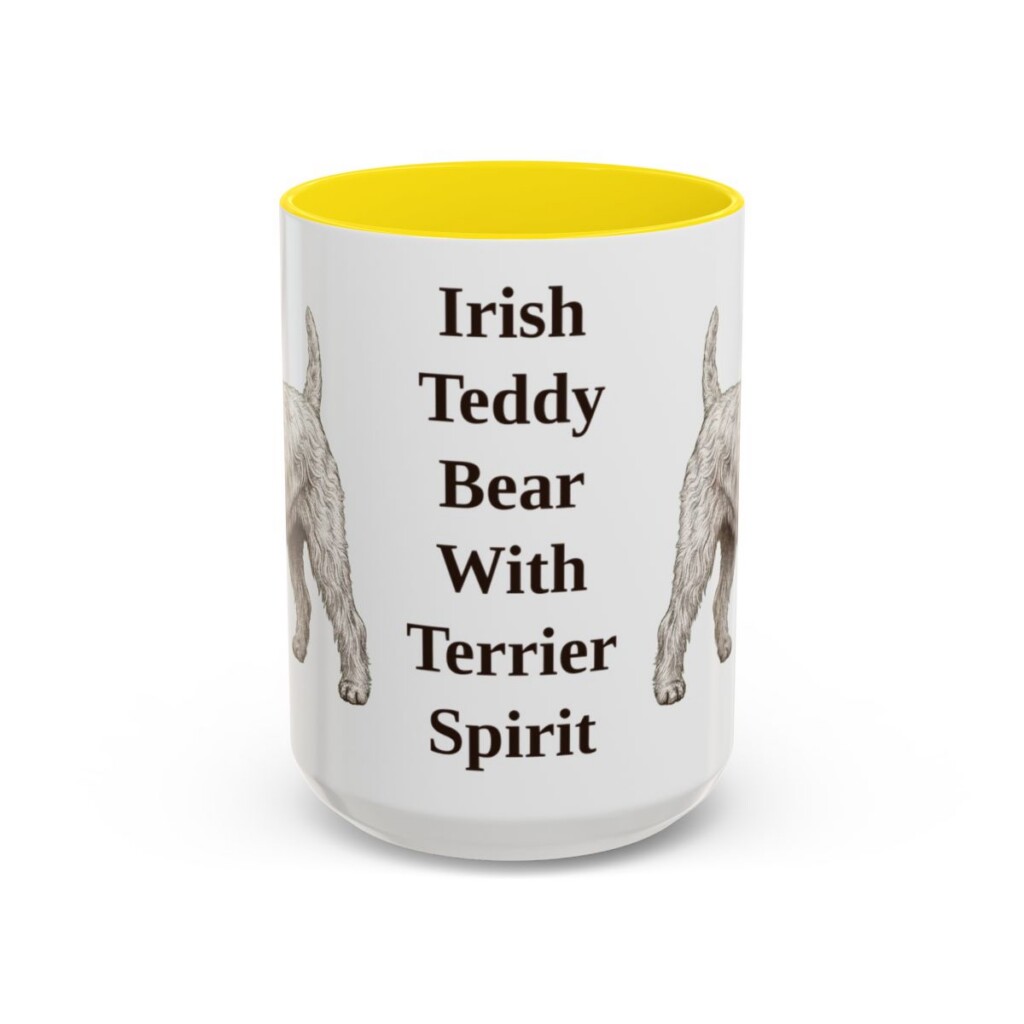 15oz-soft-coated-wheaten-terrier-mug-humor-yellow 15oz Funny Soft Coated Wheaten Terrier Mug, Yellow, front view