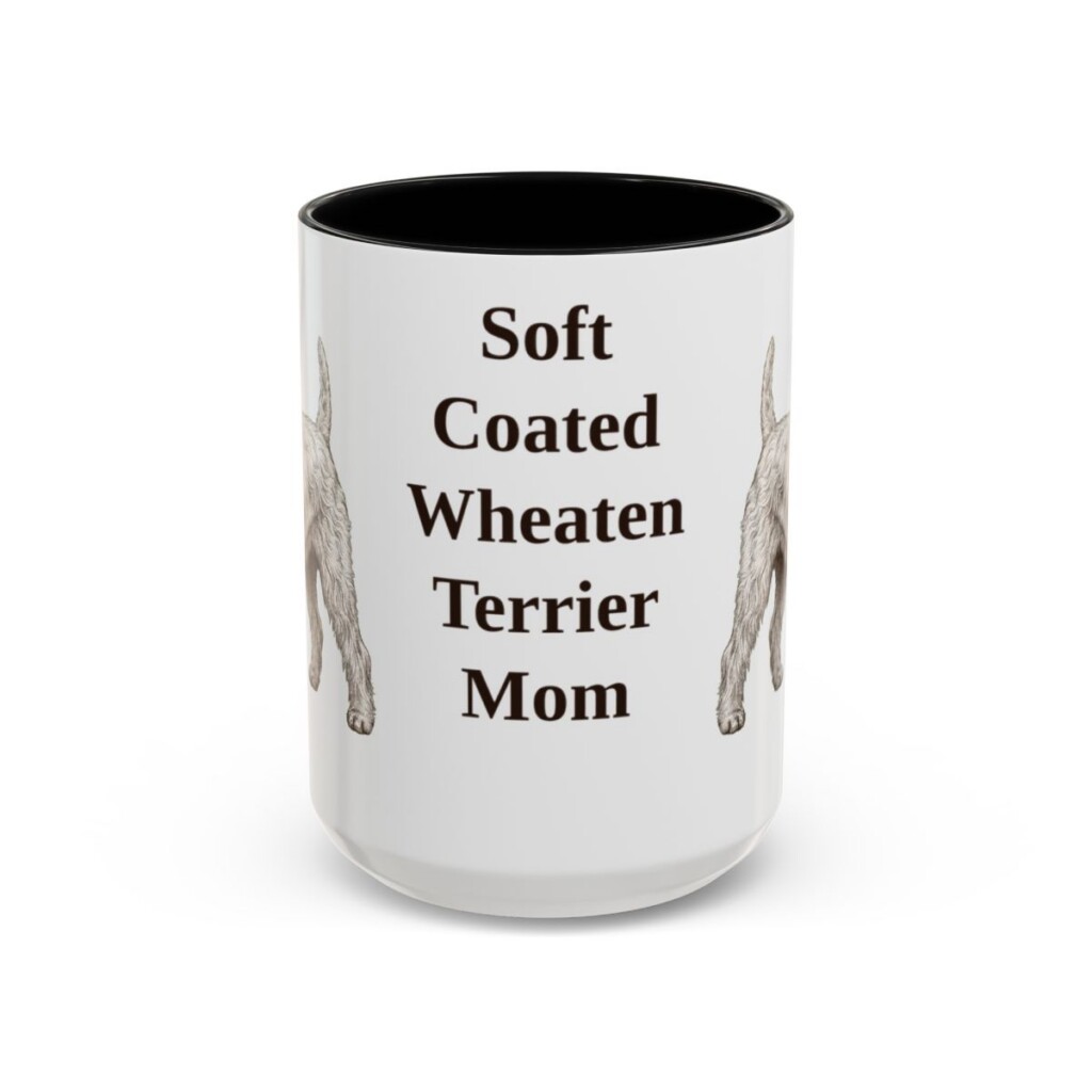15oz Soft Coated Wheaten Terrier Dog Mom Mug, Black, front view