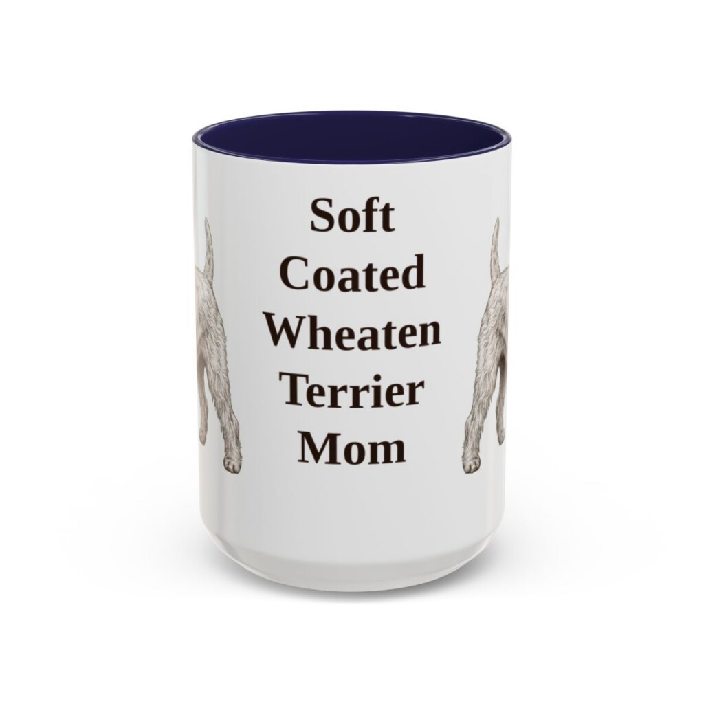 15oz Soft Coated Wheaten Terrier Dog Mom Mug, Navy, front view