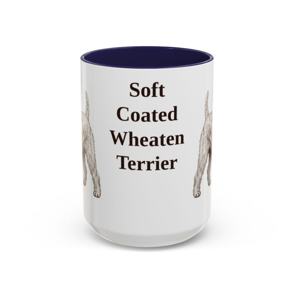 15oz-soft-coated-wheaten-terrier-mug-navy 15oz Soft Coated Wheaten Terrier Mug, Navy, front view