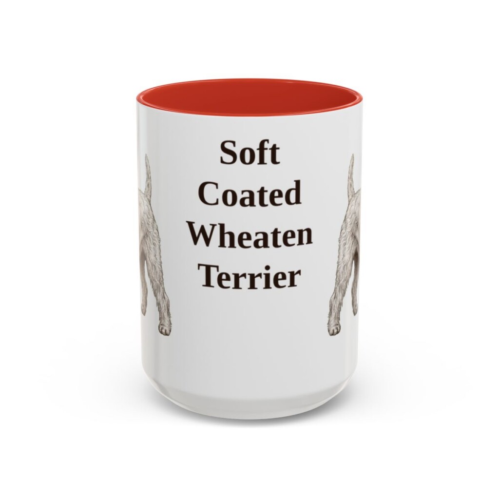15oz-soft-coated-wheaten-terrier-mug-red 15oz Soft Coated Wheaten Terrier Mug, Red, front view