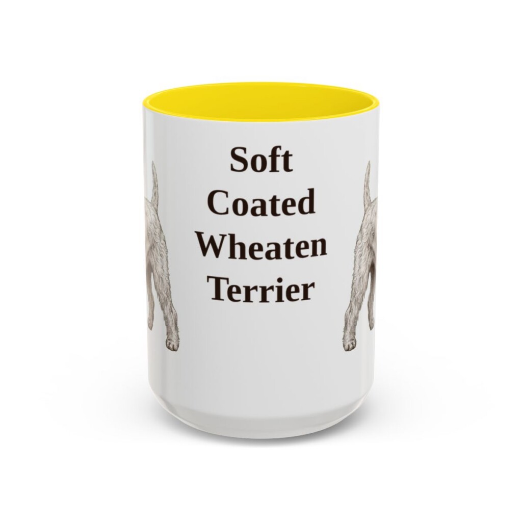 15oz-soft-coated-wheaten-terrier-mug-yellow 15oz Soft Coated Wheaten Terrier Mug, Yellow, front view