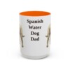 15oz Spanish Water Dog Dog Dad Mug, Orange, front view