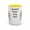 15oz Spanish Water Dog Dog Dad Mug, Yellow, front view