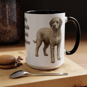 15oz Funny Spanish Water Dog Mug, Black, lifestyle photo