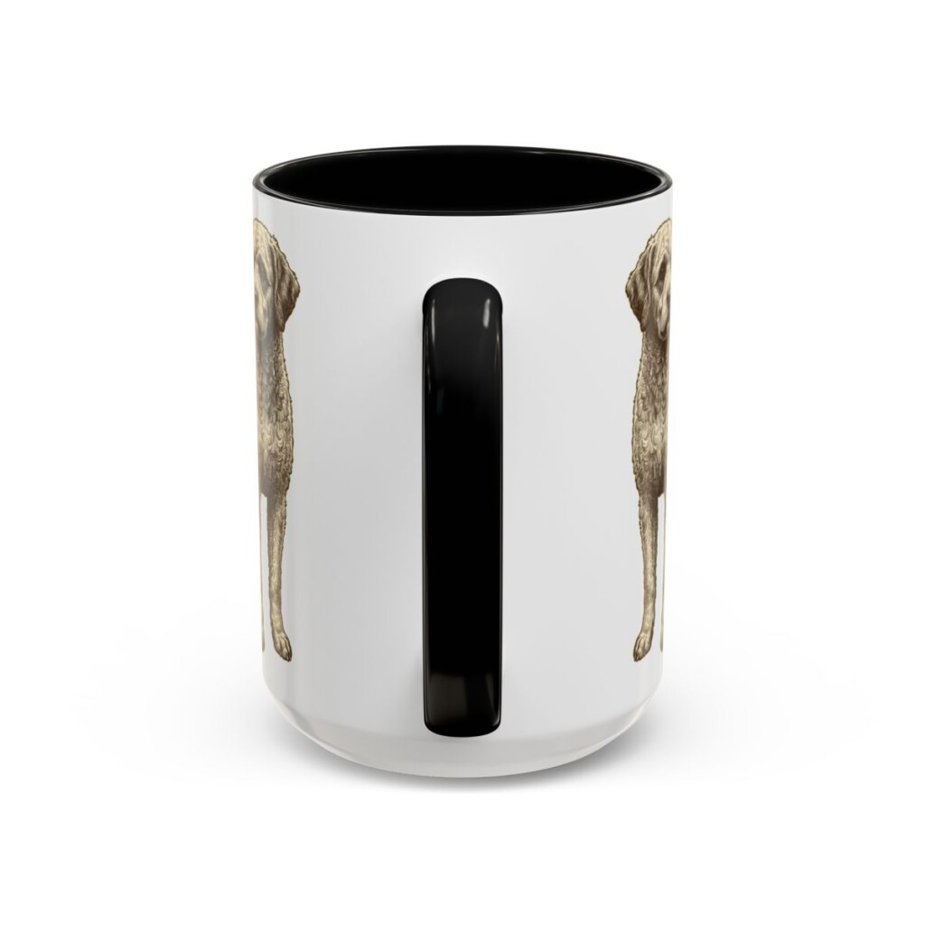 15oz Funny Spanish Water Dog Mug, Black, back view