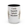 15oz Funny Spanish Water Dog Mug, Black, front view