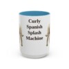 15oz Funny Spanish Water Dog Mug, Light Blue, front view
