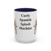 15oz Funny Spanish Water Dog Mug, Navy, front view