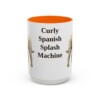 15oz Funny Spanish Water Dog Mug, Orange, front view