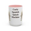 15oz Funny Spanish Water Dog Mug, Pink, front view