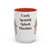 15oz Funny Spanish Water Dog Mug, Red, front view