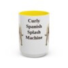 15oz Funny Spanish Water Dog Mug, Yellow, front view