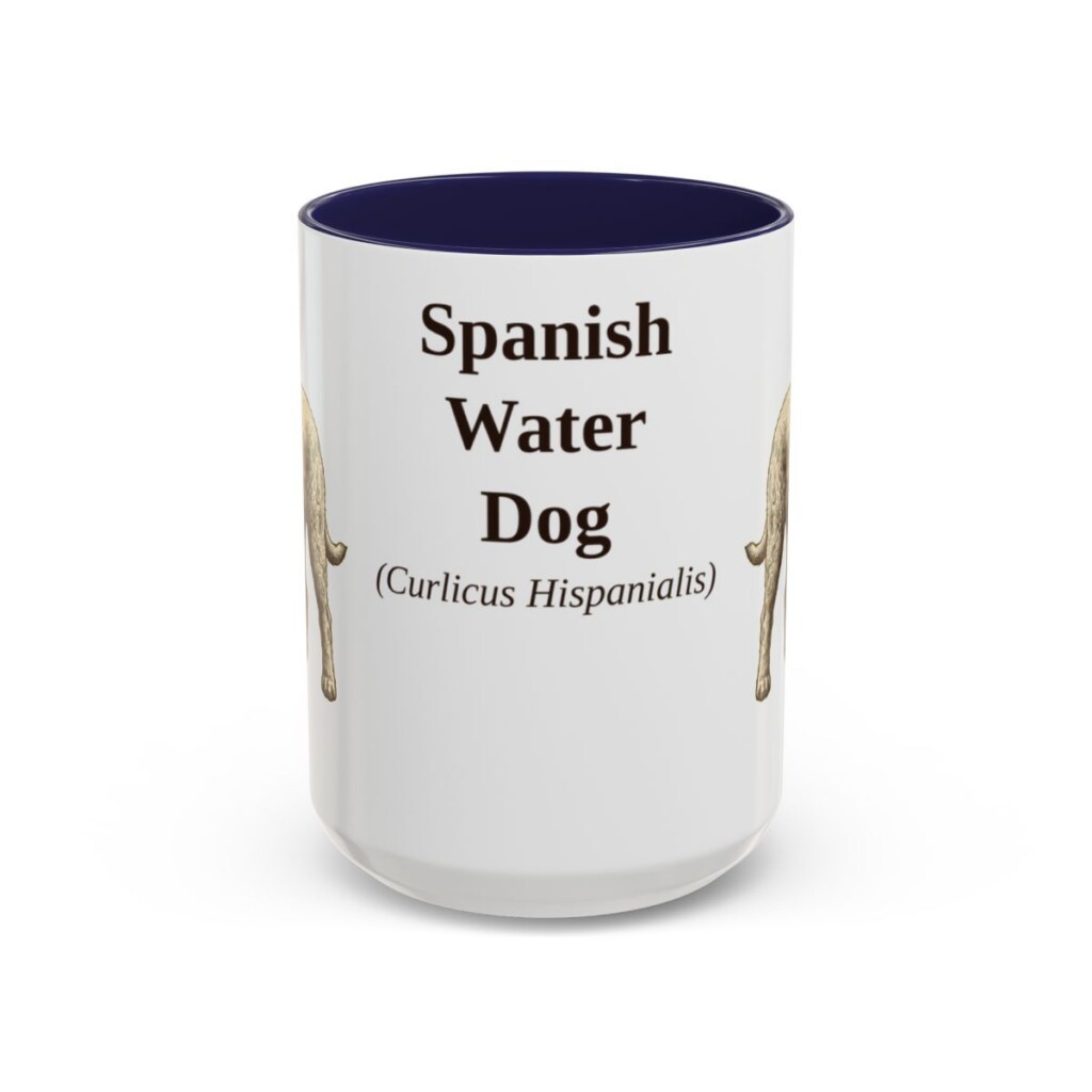 15oz-spanish-water-dog-mug-latin-navy 15oz Spanish Water Dog Latin Mug, Navy, front view