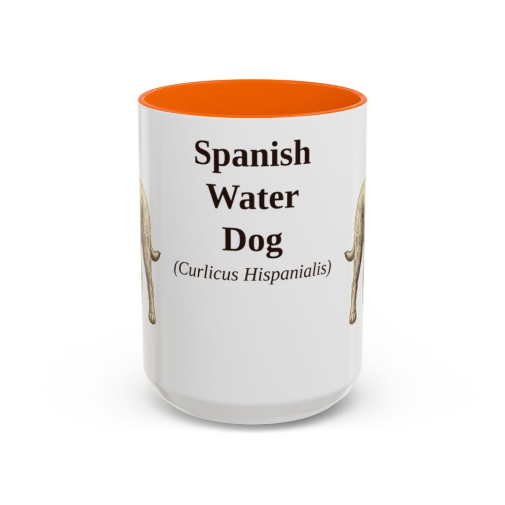 15oz-spanish-water-dog-mug-latin-orange 15oz Spanish Water Dog Latin Mug, Orange, front view