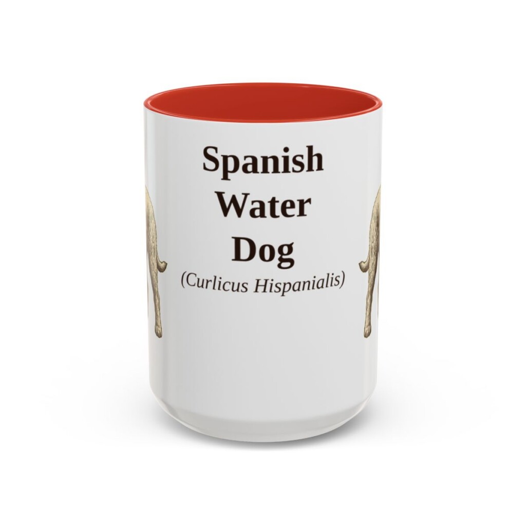 15oz-spanish-water-dog-mug-latin-red 15oz Spanish Water Dog Latin Mug, Red, front view