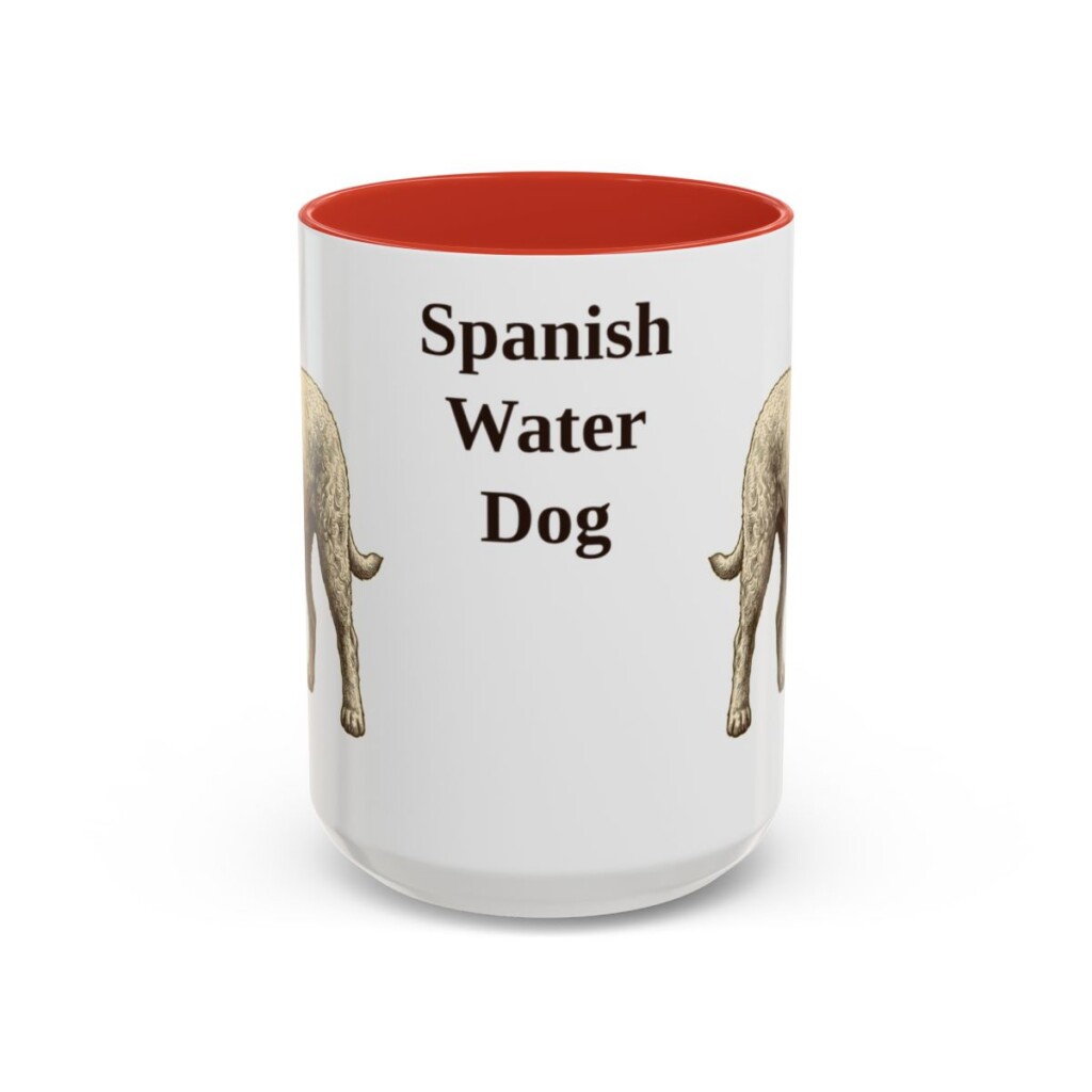 15oz Spanish Water Dog Mug, Red, front view