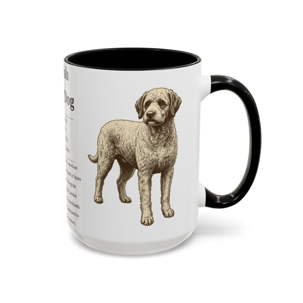 15oz Spanish Water Dog Mug, Black, right side view