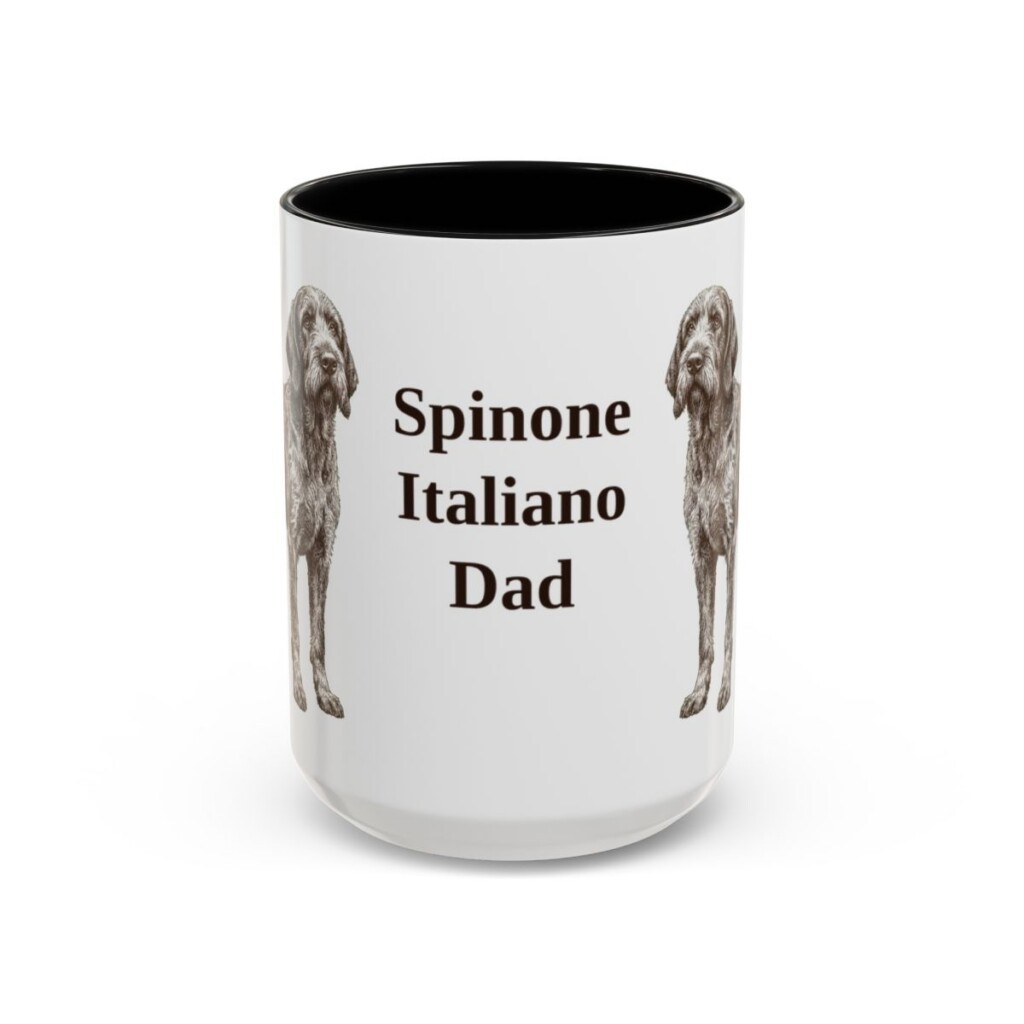 15oz Spinone Italiano Dog Dad Mug, Black, front view
