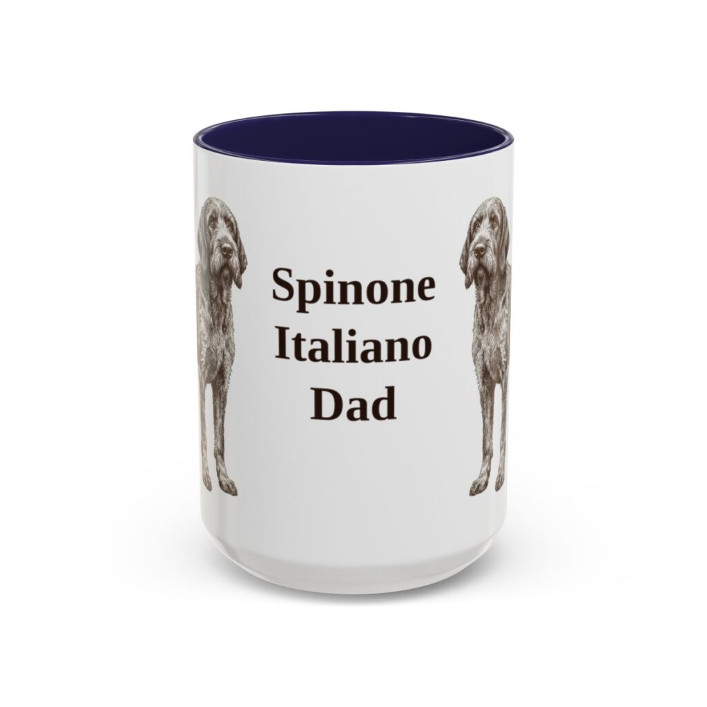 15oz Spinone Italiano Dog Dad Mug, Navy, front view