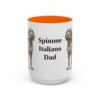 15oz Spinone Italiano Dog Dad Mug, Orange, front view